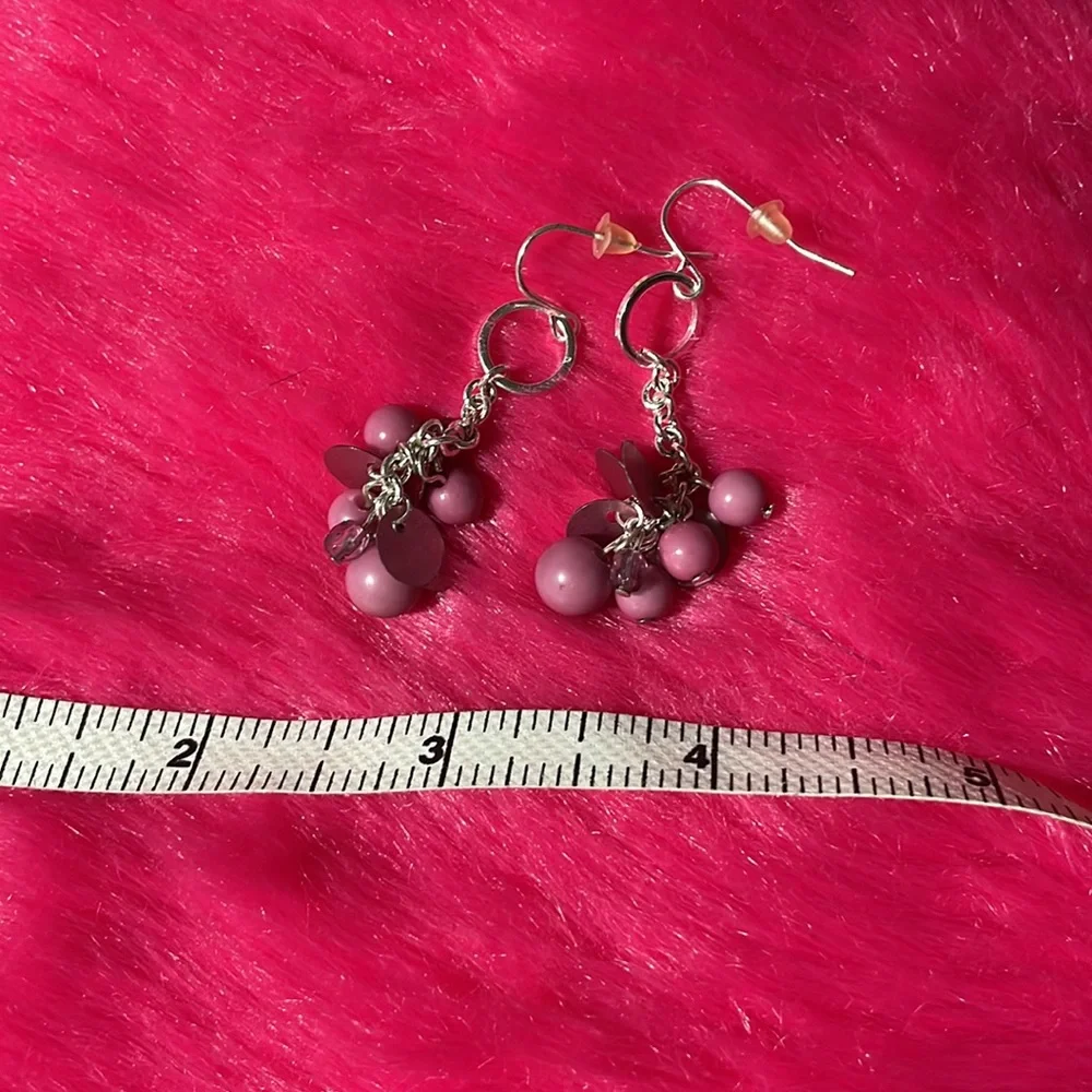 7 for $20 Pink and Silver Beaded Dangle Earrings